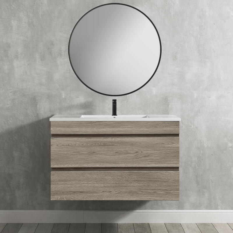 Vellena 900mm PVC Water Proof Wash White Wall Hung Bathroom Vanity Cabinet