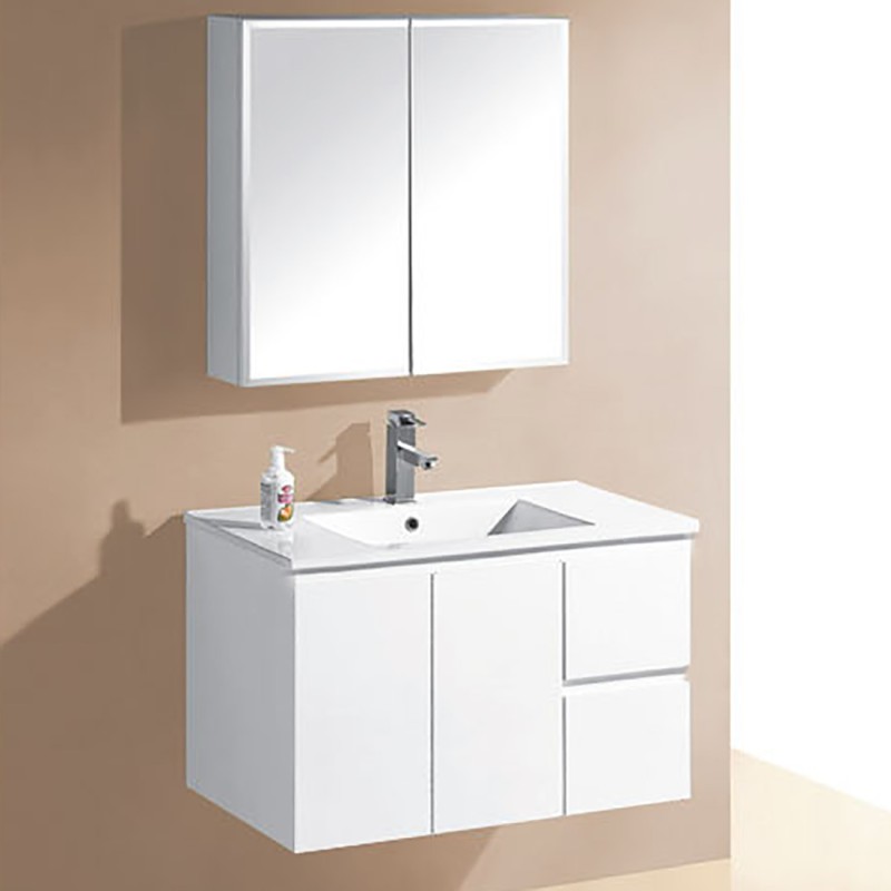 Ivana 900mm PVC Water Proof Wall Hung Bathroom Vanity Right Drawers