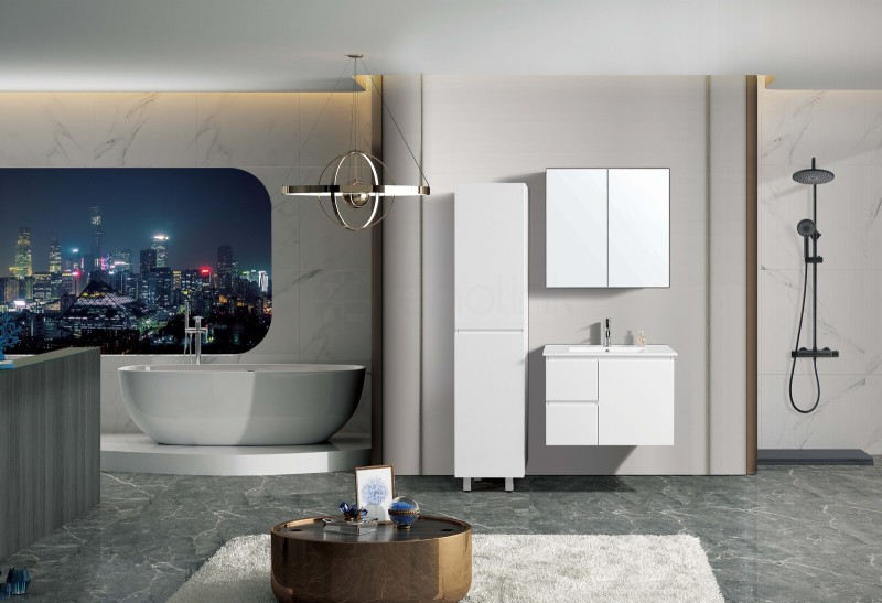 Ivana 750mm PVC Water Proof Wall Hung Bathroom Vanity Left Drawers