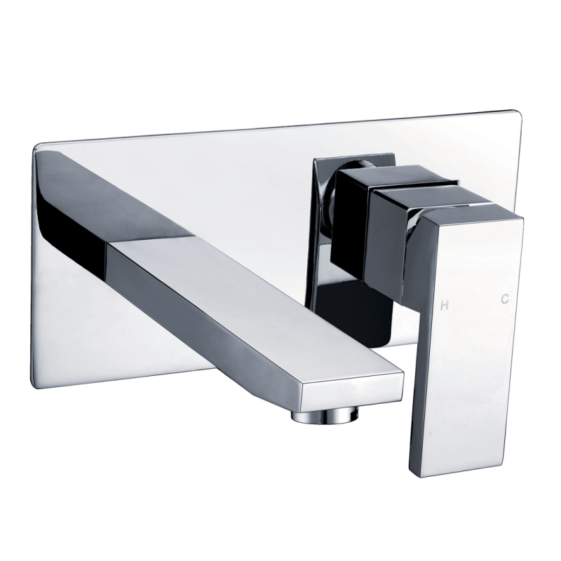 Eckig Square Bath/Basin Mixer With Spout Chrome