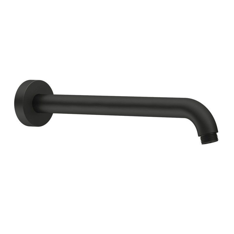 Round Wall Shower Arm Matte Black