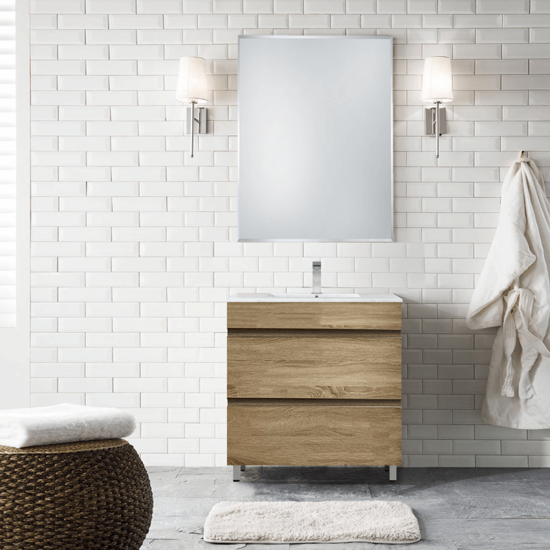 Vellena 600mm PVC Water Proof Prime Oak Bathroom Vanity Cabinet