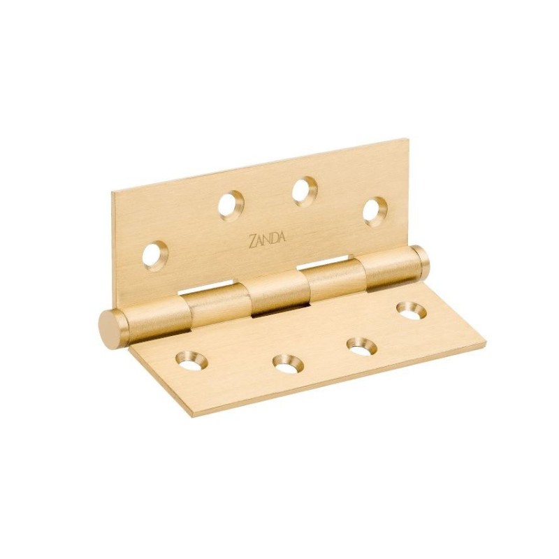 Zanda Butt Hinge Fixed Pin 100 x 75 x 2.5mm (pair) Brushed Gold