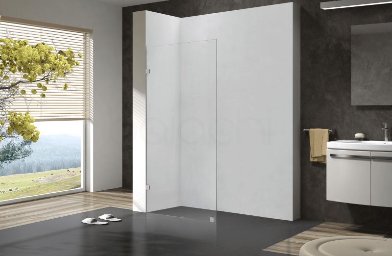 1000mm Fixed Panel Shower Screen Brushed Nickel