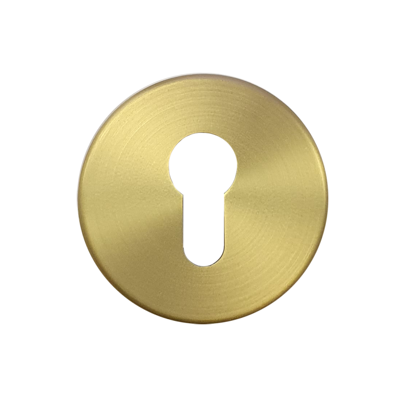 N2Lok Euro Cylinder Escutcheon Satin Brass