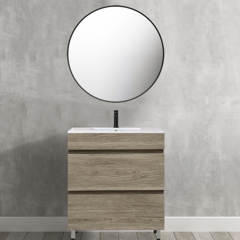 Vellena 600mm PVC Water Proof Wash White Bathroom Vanity Cabinet