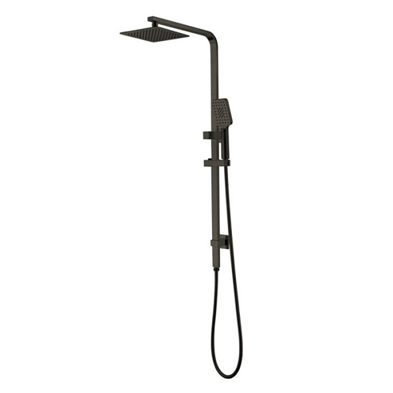 Eckig Square Multifunction Sliding Shower With Overhead Rain Shower Brushed Gun Metal