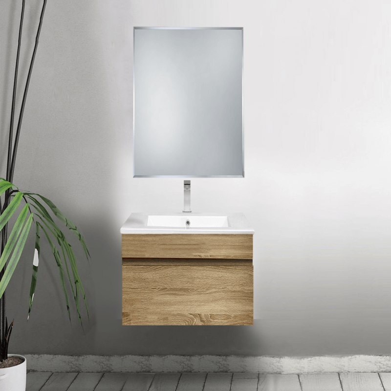 ALANA 600mm PVC Water Proof Prime Oak Wall Hung Bathroom Vanity Cabinet