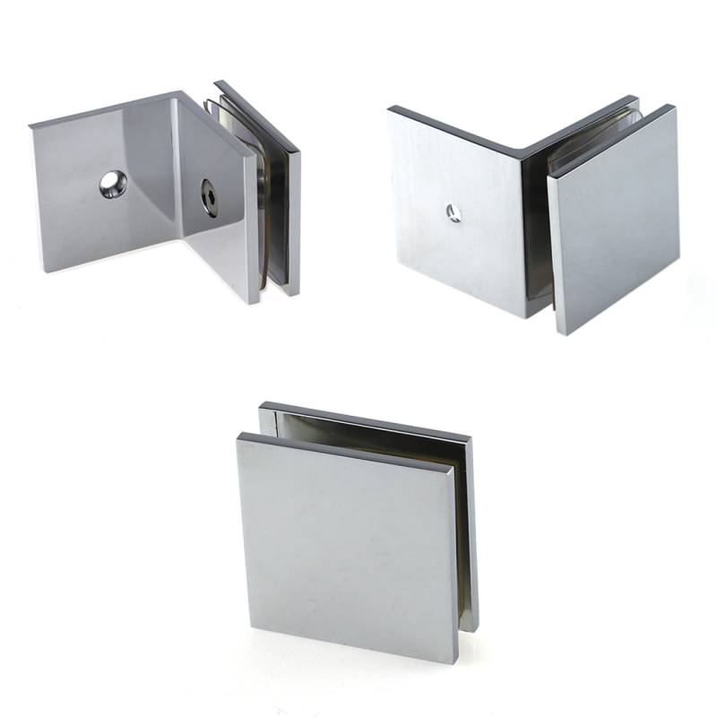 Bathroom Shower Screen Glass Wall Floor Brackets Clips Clamps Mount Brass Chrome