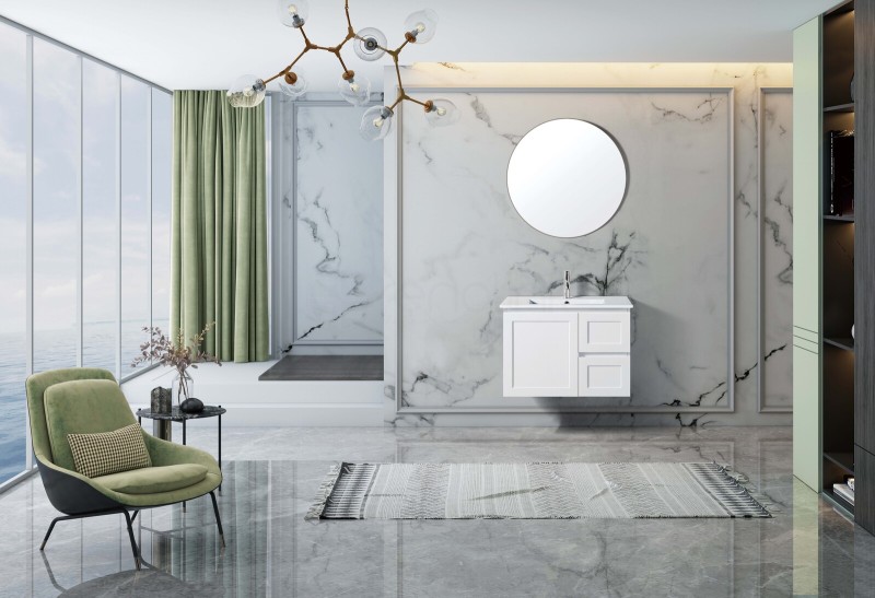 Shaker 750mm PVC Wall Hung Bathroom Vanity i