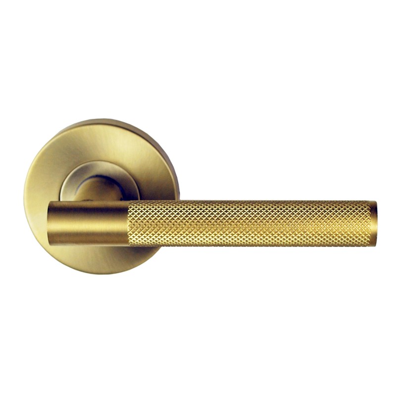 Mediterranean Domici Knurled Passage Set Satin Brass