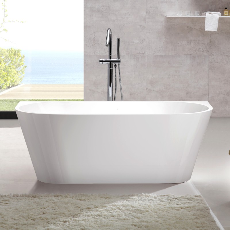 Bathroom Free Standing Bath Tub 1700X700X600 Back To Wall Freestanding Ren191