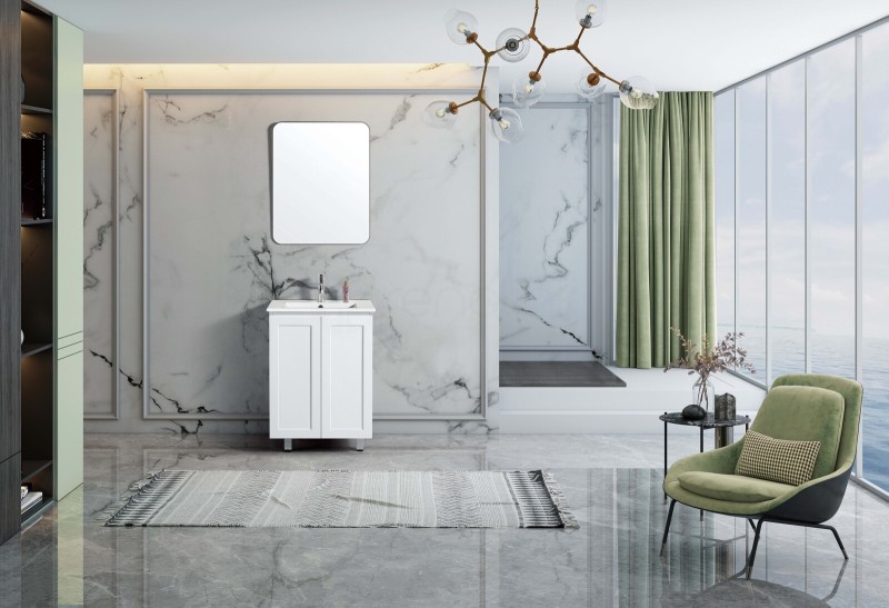 Shaker 600mm PVC Bathroom Vanity