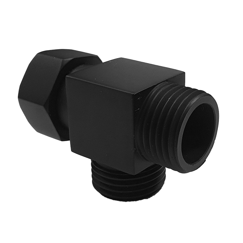 T Connector Toilet Bidet Shattaf Adapter Divertor Valve Brass Black St003-B