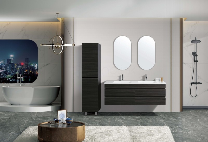 Vellena 1500mm PVC Empire Oak Wall Hung Bathroom Vanity