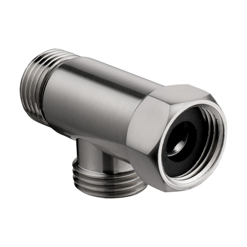1/2" Union BSP FMM Thread Tee Type 3 Way Brass Pipe Fitting Adapter Coupler Connector Brushed Nickel