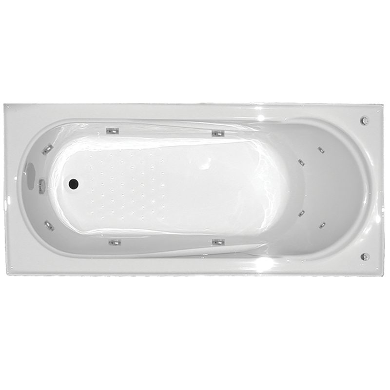 Allura Spa Bath Acrylic Rectangle 10 Jets 1670 X 750 X 450mm
