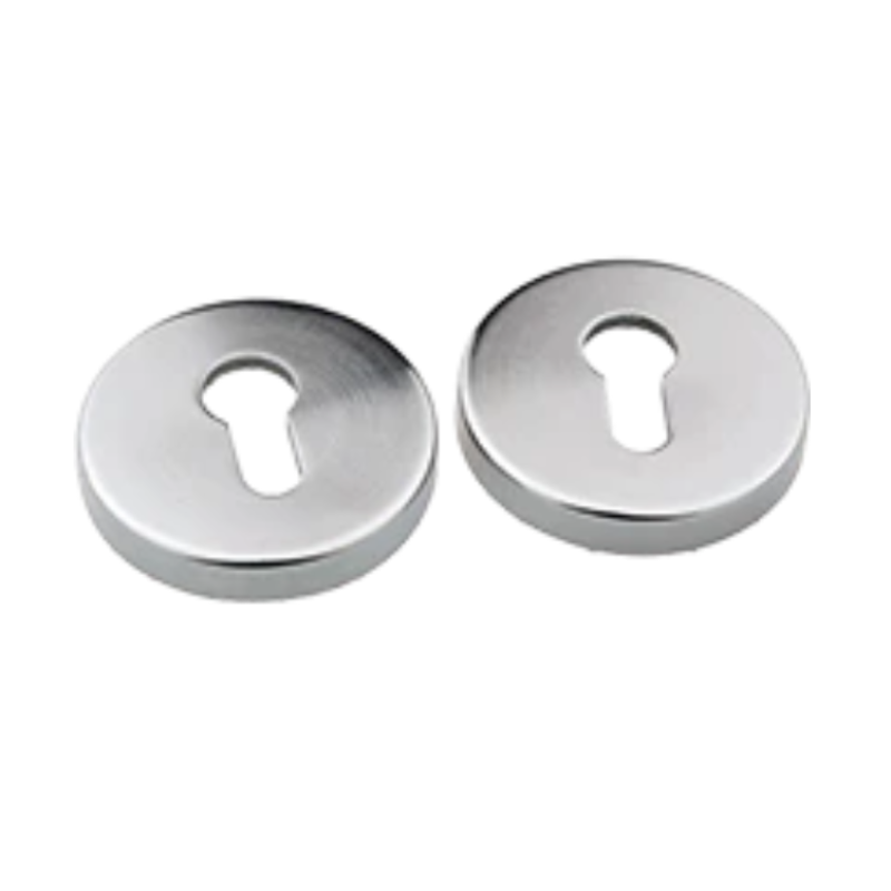 N2LOK Round Euro Cylinder Escutcheon Matte Satin Chrome