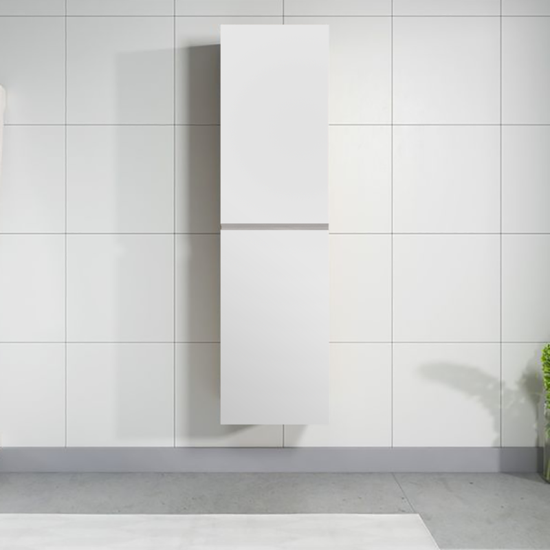 Vellena PVC Water Proof Gloss White Bathroom Tallboy Cabinet Wall Hung Legs