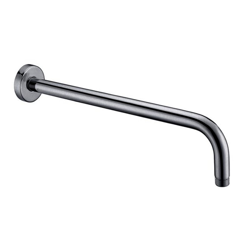 Rund Round Curve Wall Shower Arm Brushed Gun Metal