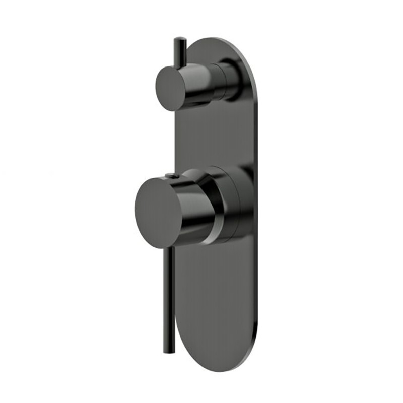 Morgan Rund Shower Divertor Mixer Brushed Gun Metal